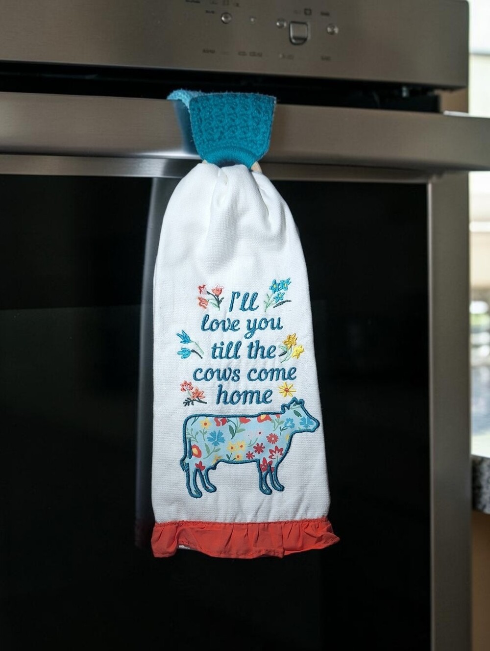 Pioneer Woman "I'll Love You Til The Cows Come Home" Dish Toqel & Crochet Holder